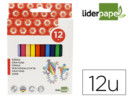 12 lápices cera Liderpapel triangulares